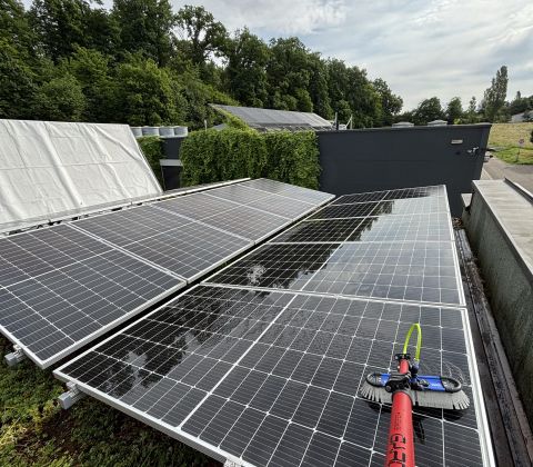 Reinigung einer Photovoltaikanlage